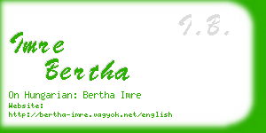 imre bertha business card